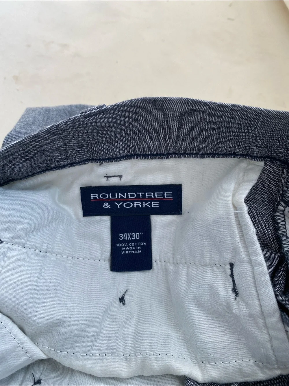 Roundtree & Yorke Men's Blue-Gray Dress Pants